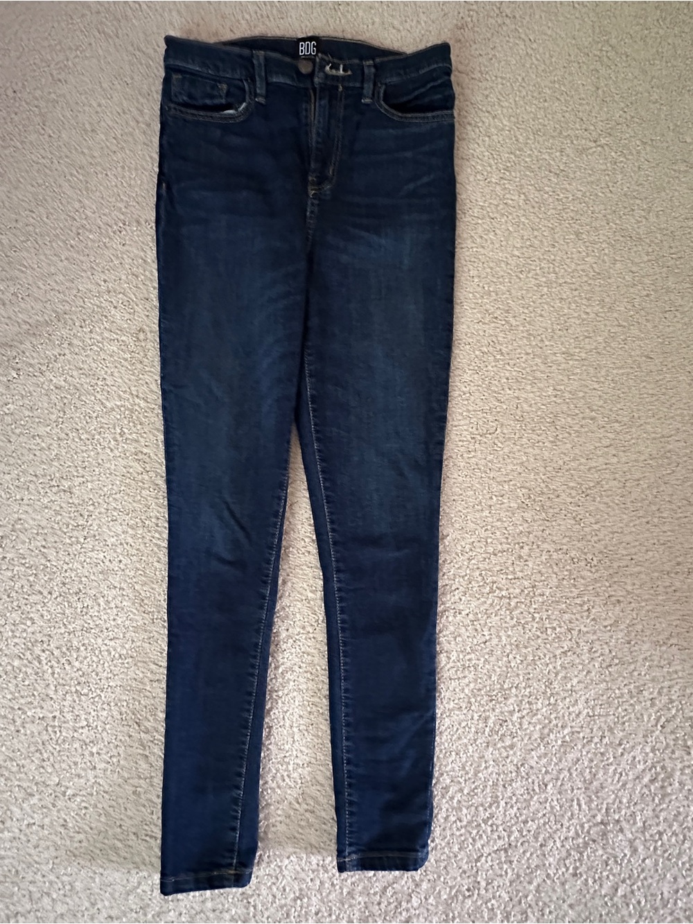 Urban Outfitters Women's Skinny Jeans in Dark Blue